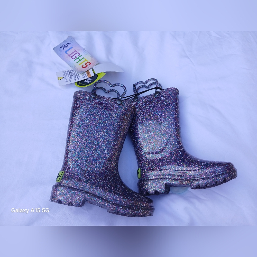 Western Chief Purple Star Rain Boots Size 7